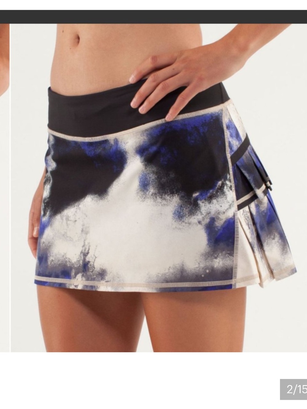 lululemon sz 6 Tall Pace Setter Skirt Milky Way Pigment Blue Black White print